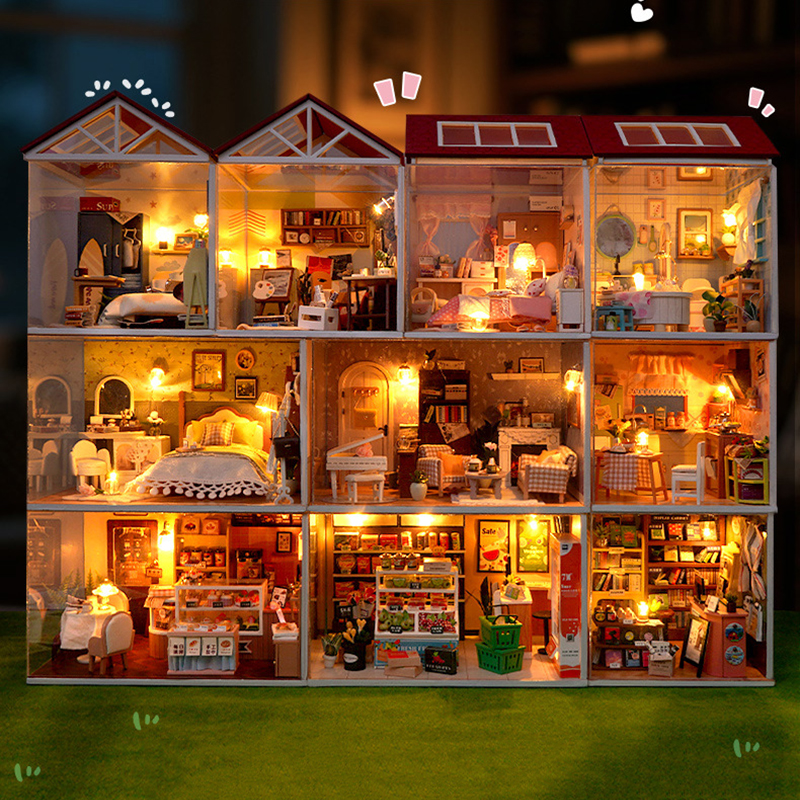 Woodworking Kids Toys - DIY Wooden Dollhouse Mini Bedroom Kitchen