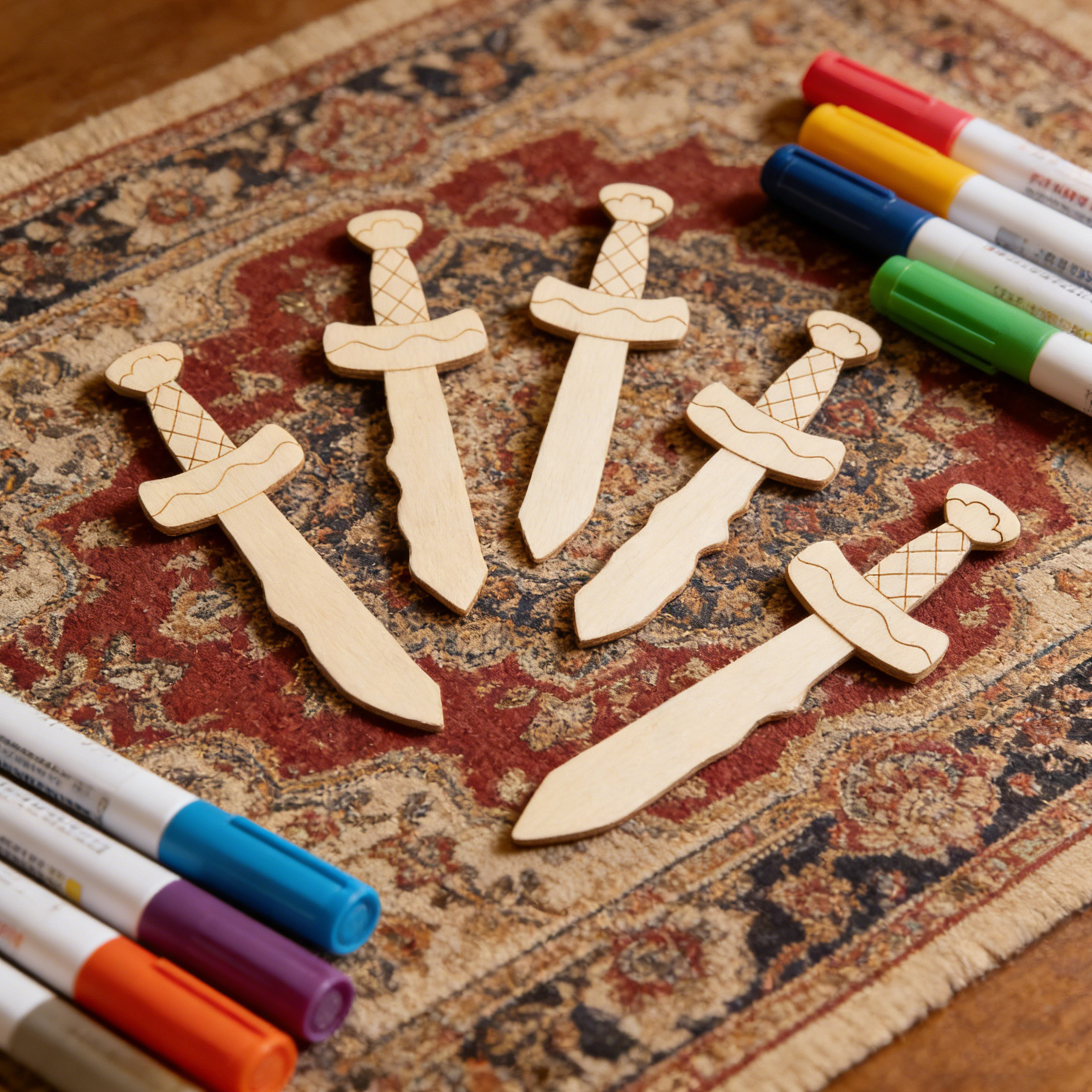 20Pcs Unfinished Wooden Swords - Woodworking Art avis et prix