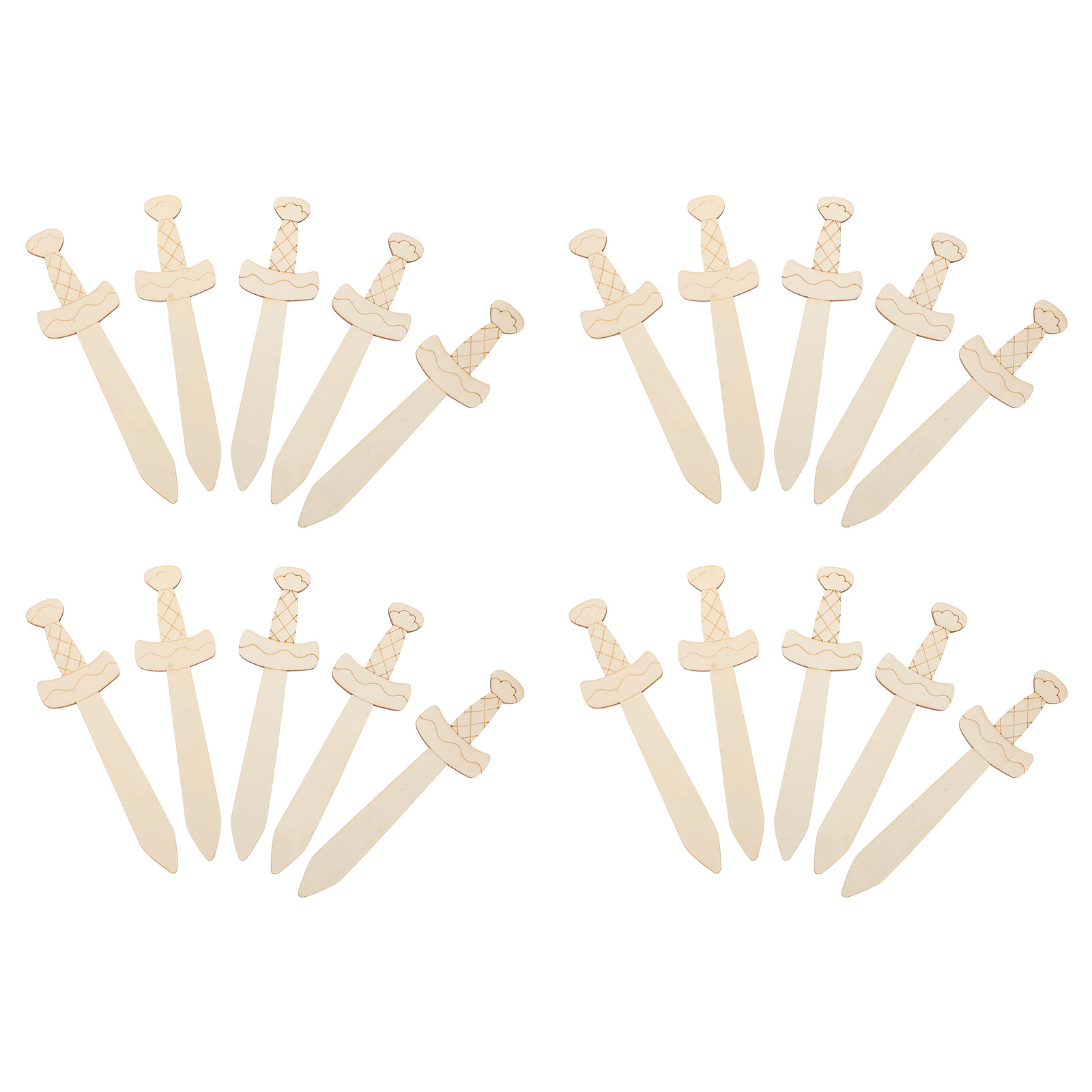20Pcs Unfinished Wooden Swords - Woodworking Art avis et prix