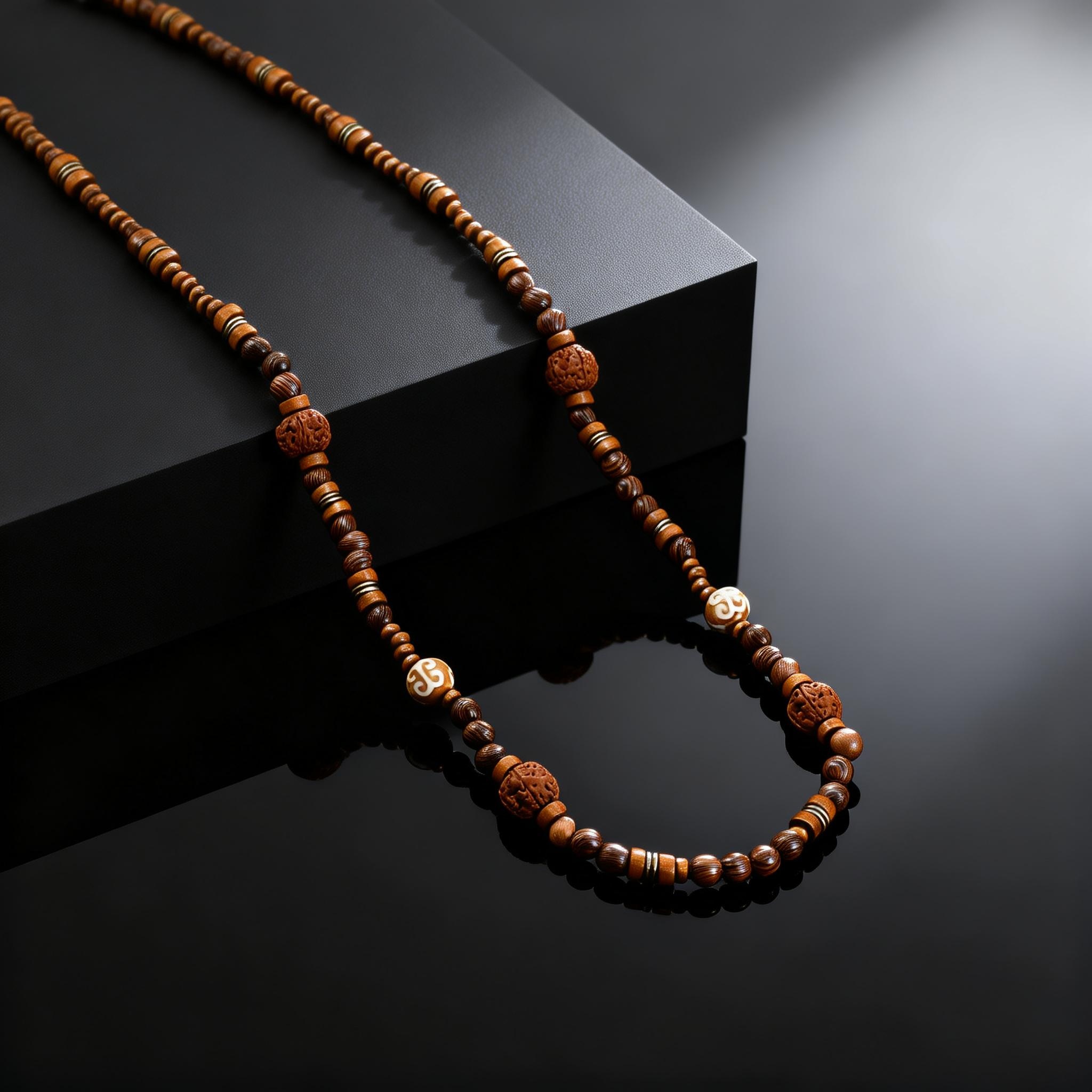 Fashion Walnut Wood Bead Neckl - Woodworking Nc avis et prix