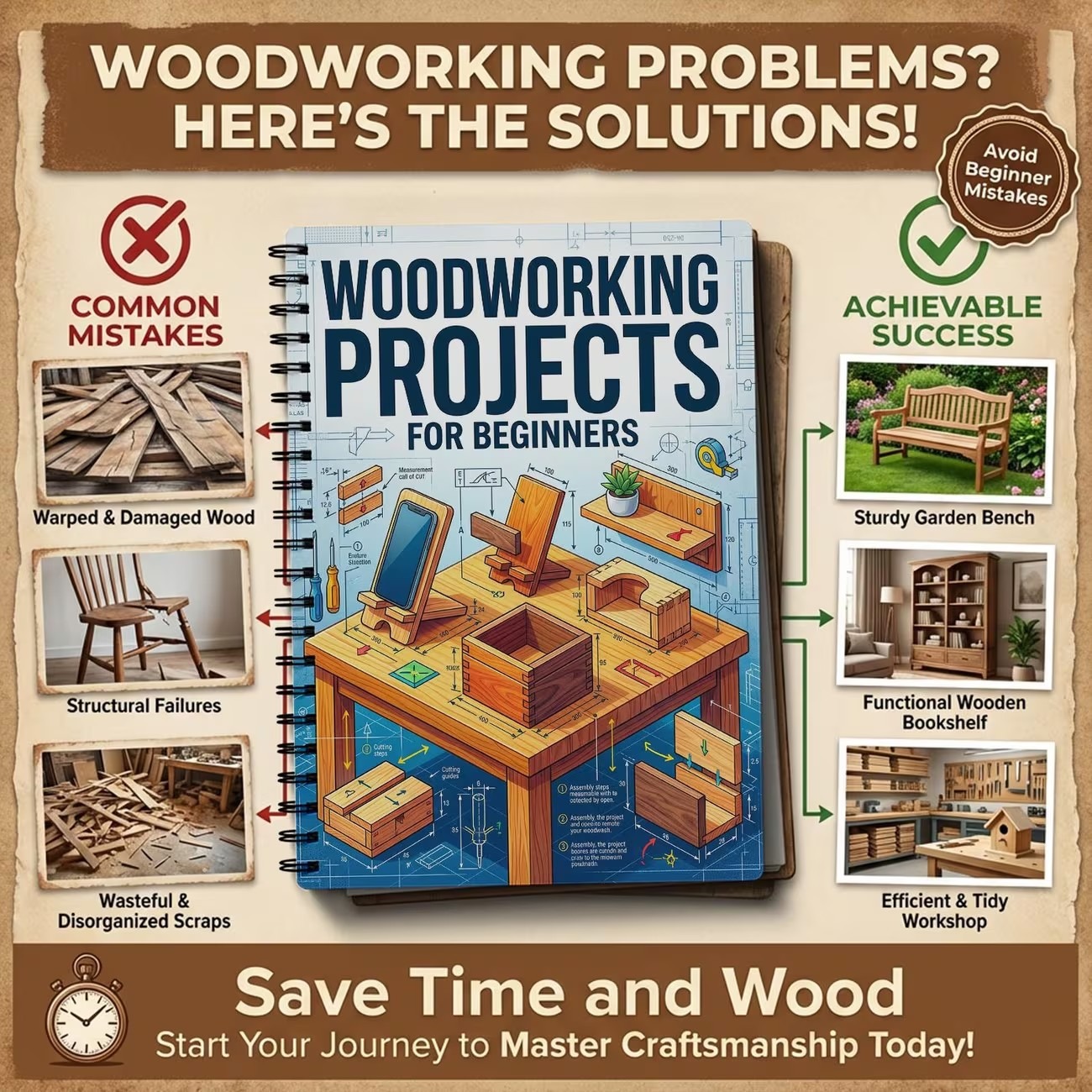 Beginner Woodwork Guide DIY Ho - Woodworking Ideas For Adults avis et prix