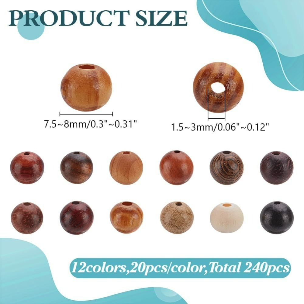 240Pcs 12 Colors Wood Round Be - Woodworking Art avis et prix