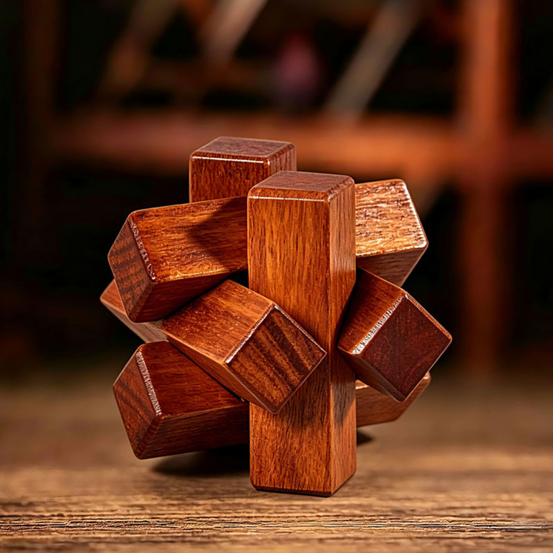 Wooden Knot Puzzle IQ Logic Tr - Woodworking Kids Toys avis et prix