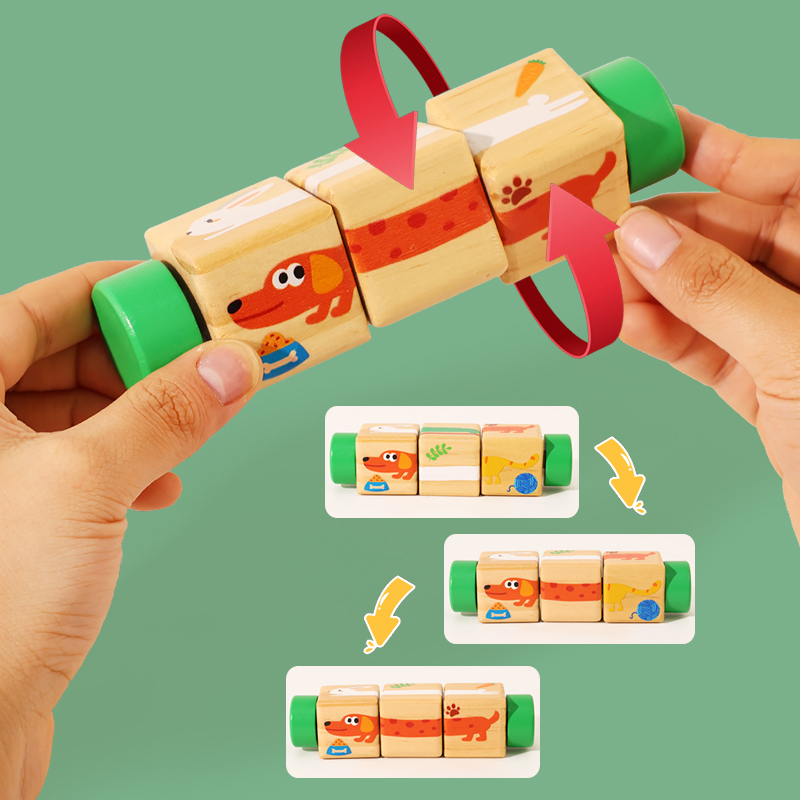 1pcs Baby Wooden Rotating Anim - Woodworking Kids Toys avis et prix