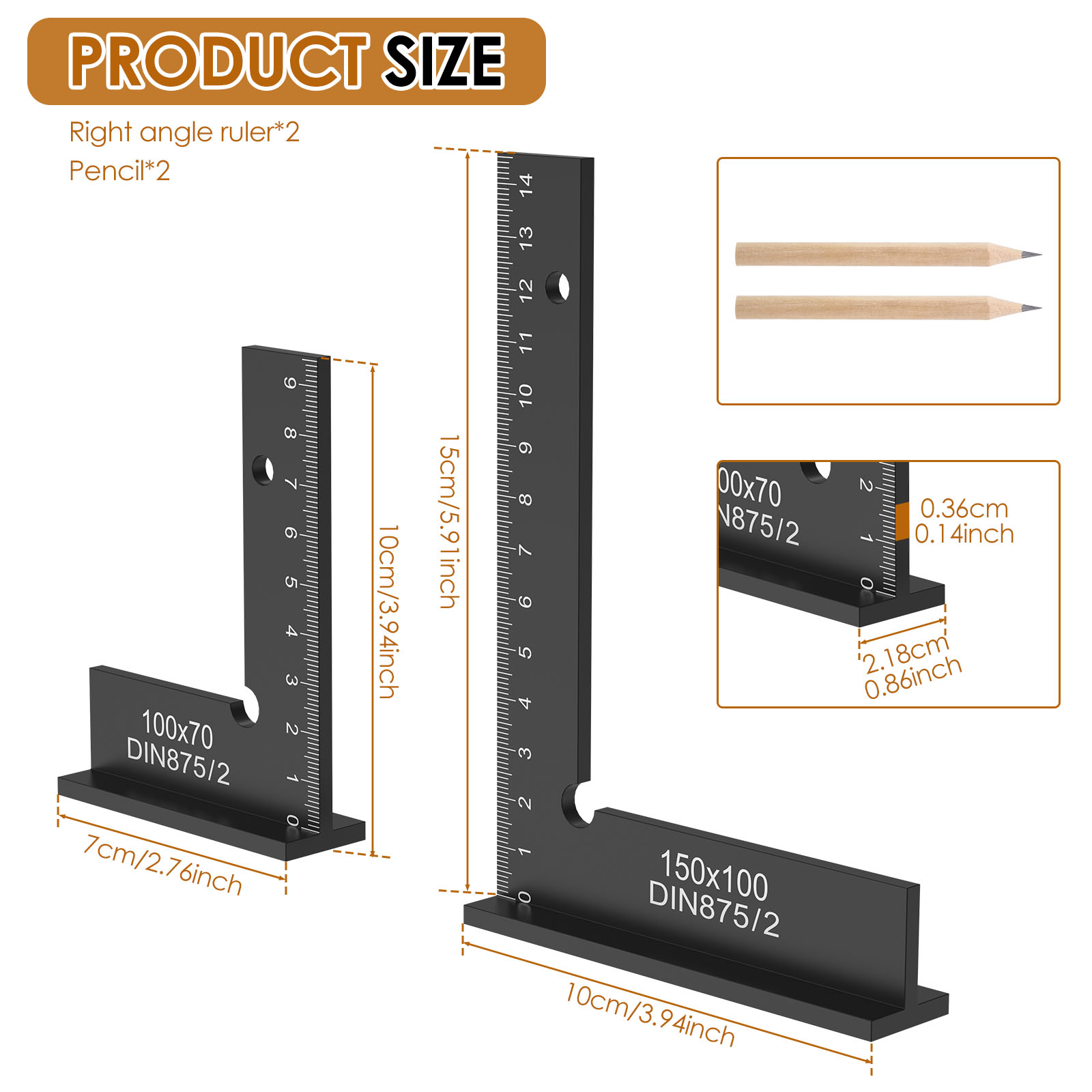 2Pcs Engineer Square Ruler Por - Woodworking For Engineers avis et prix