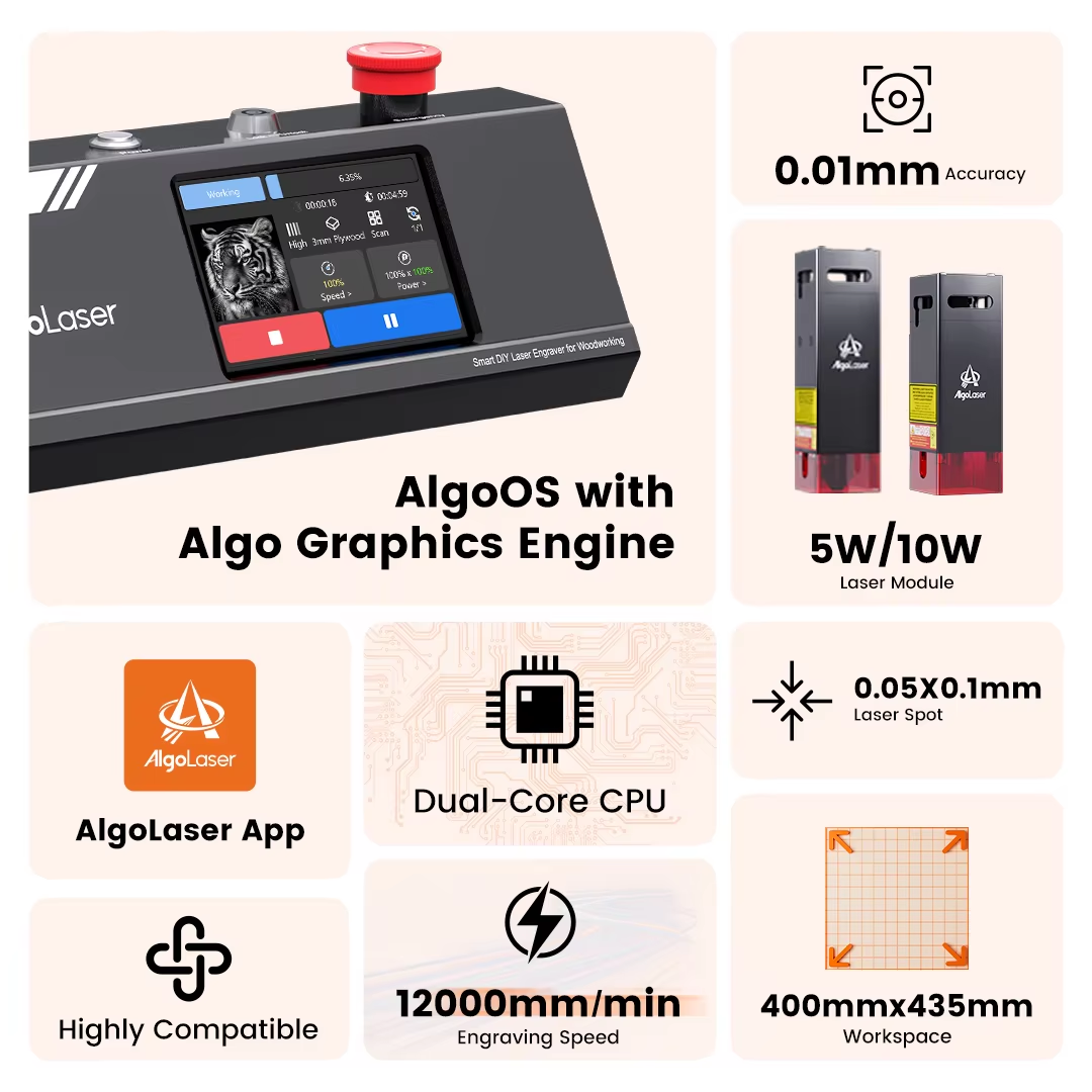 Algolaser DIY KIT MK2 10W 1200 - Woodworking Kits For Beginners avis et prix