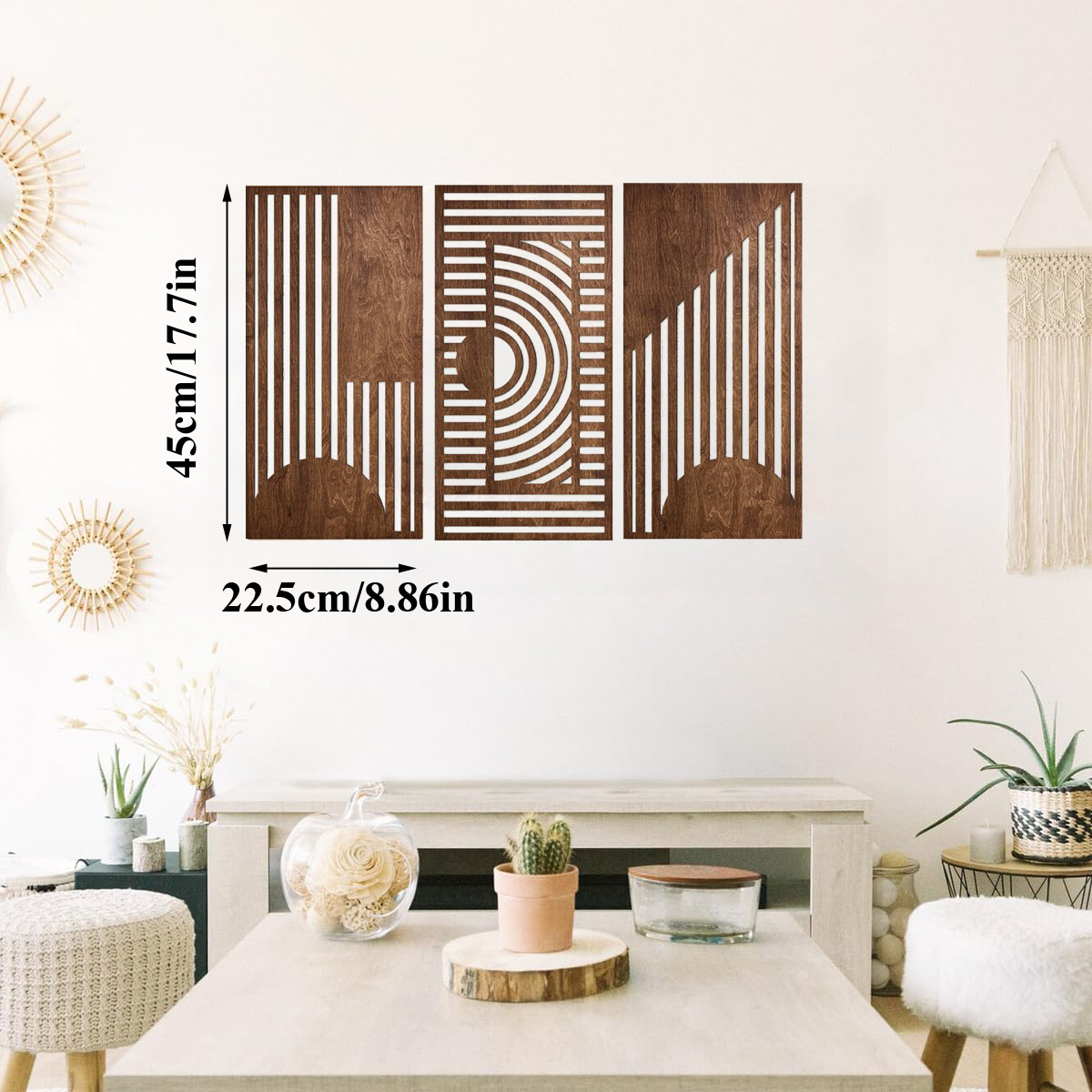 3 Pcs Geometric Wood Wall Art  - Woodworking Art avis et prix
