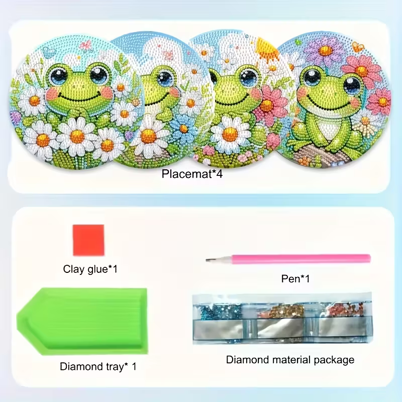4-piece frog patterned wooden  - Woodworking Hobbies avis et prix