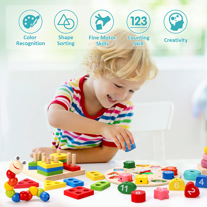 5-6pcs/set Montessori Wooden T - Woodworking Kids Toys avis et prix
