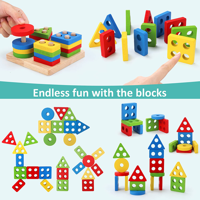 5-6pcs/set Montessori Wooden T - Woodworking Kids Toys avis et prix