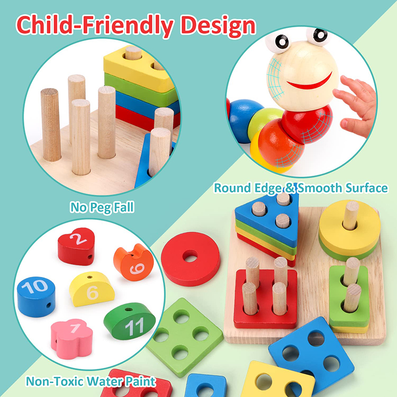 5-6pcs/set Montessori Wooden T - Woodworking Kids Toys avis et prix