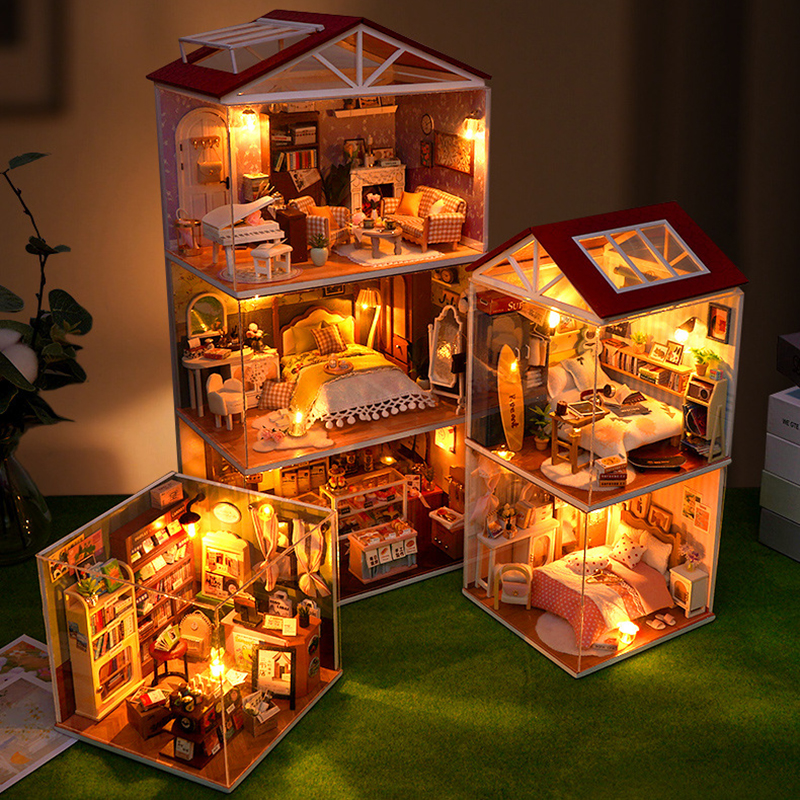 DIY Wooden Dollhouse Mini Bedr - Woodworking Kids Toys avis et prix